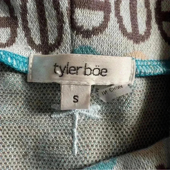 Tyler Boe Kim Knit Dress - Blue Geometric - Size Small - Picture 4 of 8